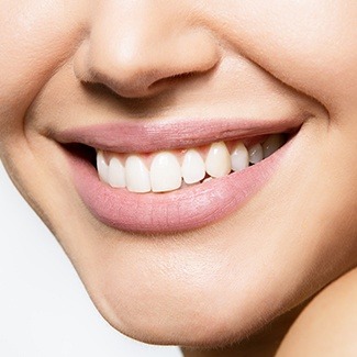 Close up of flawless smile achieved from cosmetic dentistry